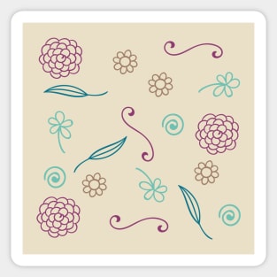 Floral Wine Pattern | Cream Sticker